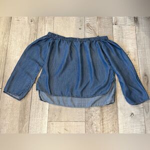 Cloth & Stone Denim Off The Shoulder Blouse